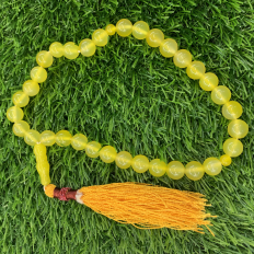 Yellow Aqeeq 33 Beads - 10 mm