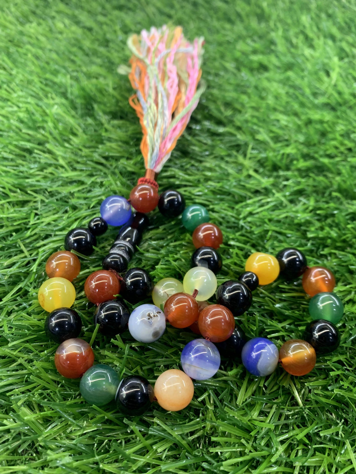 Multicolor  Aqeeq 33 Beads - 10 mm