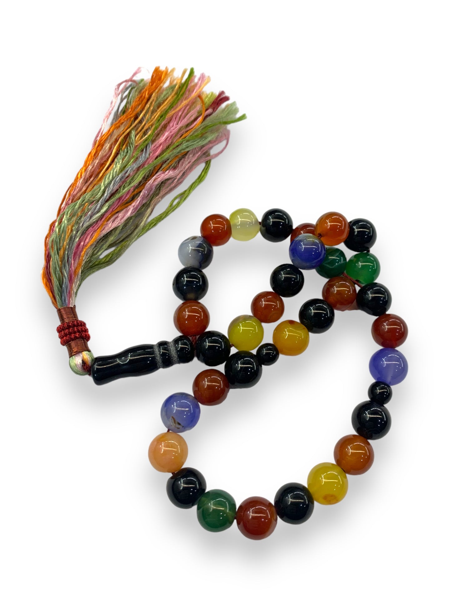 Multicolor  Aqeeq 33 Beads - 10 mm