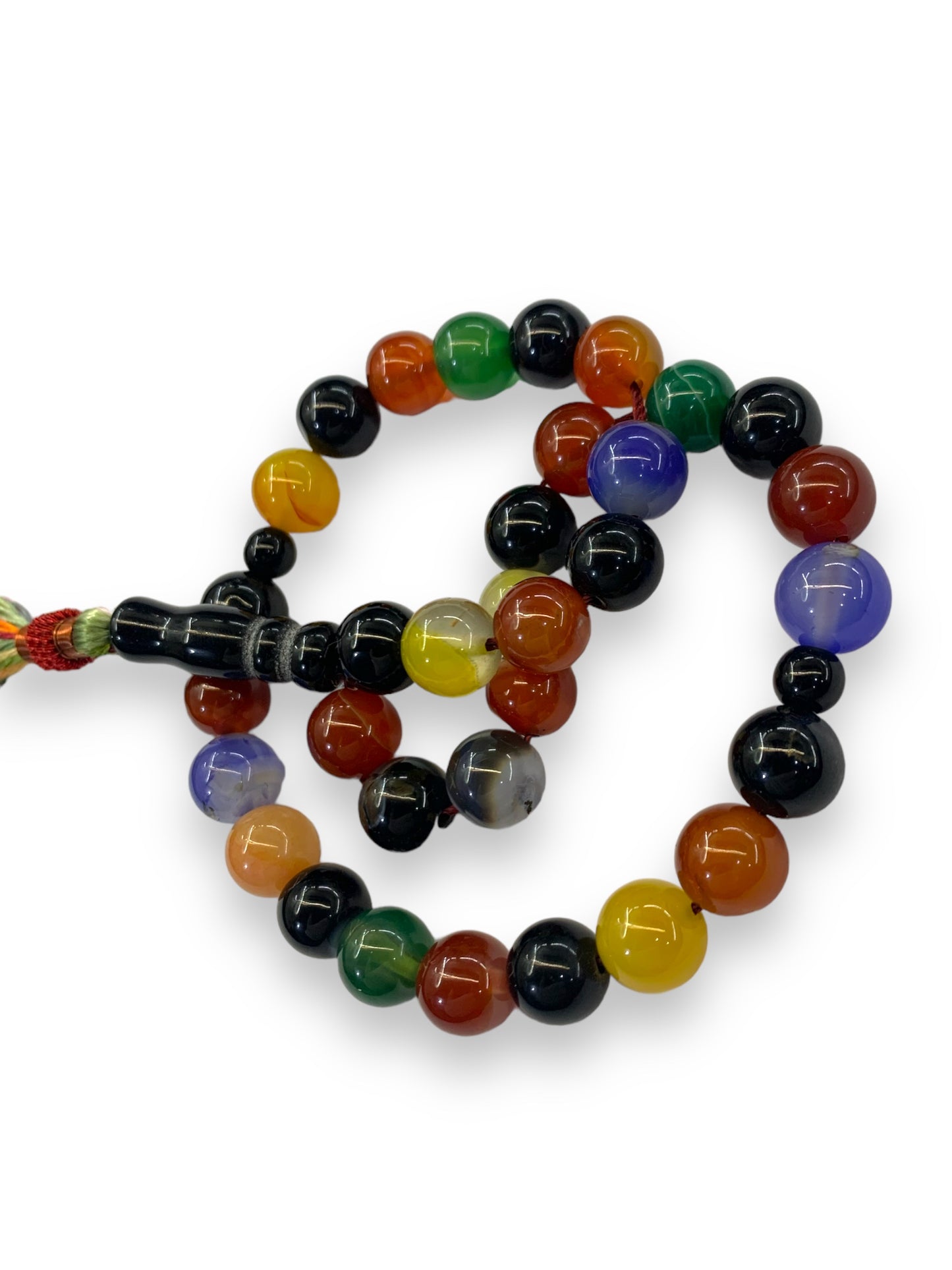 Multicolor  Aqeeq 33 Beads - 10 mm