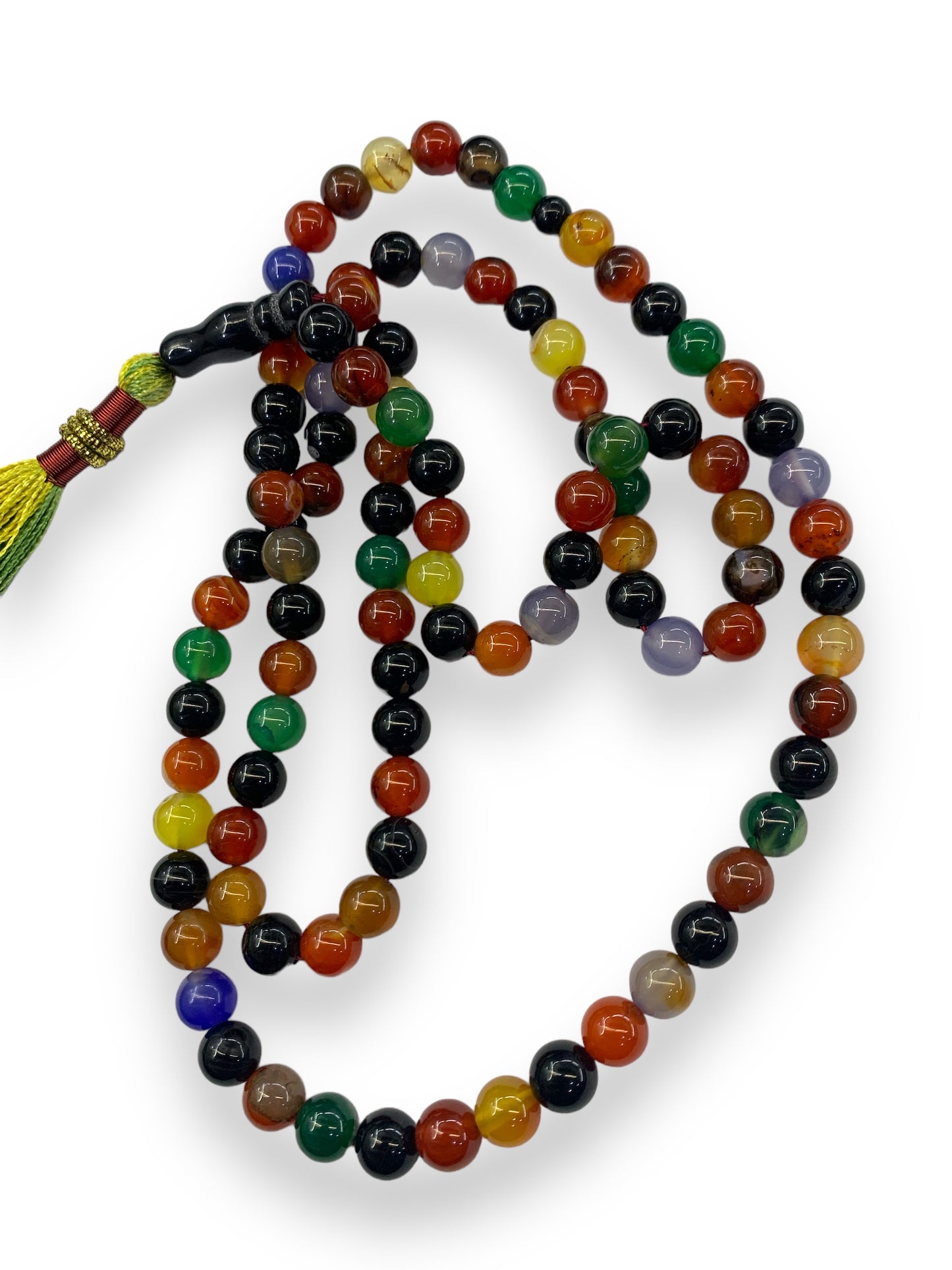 Multicolor Aqeeq  100 Beads - 8 mm