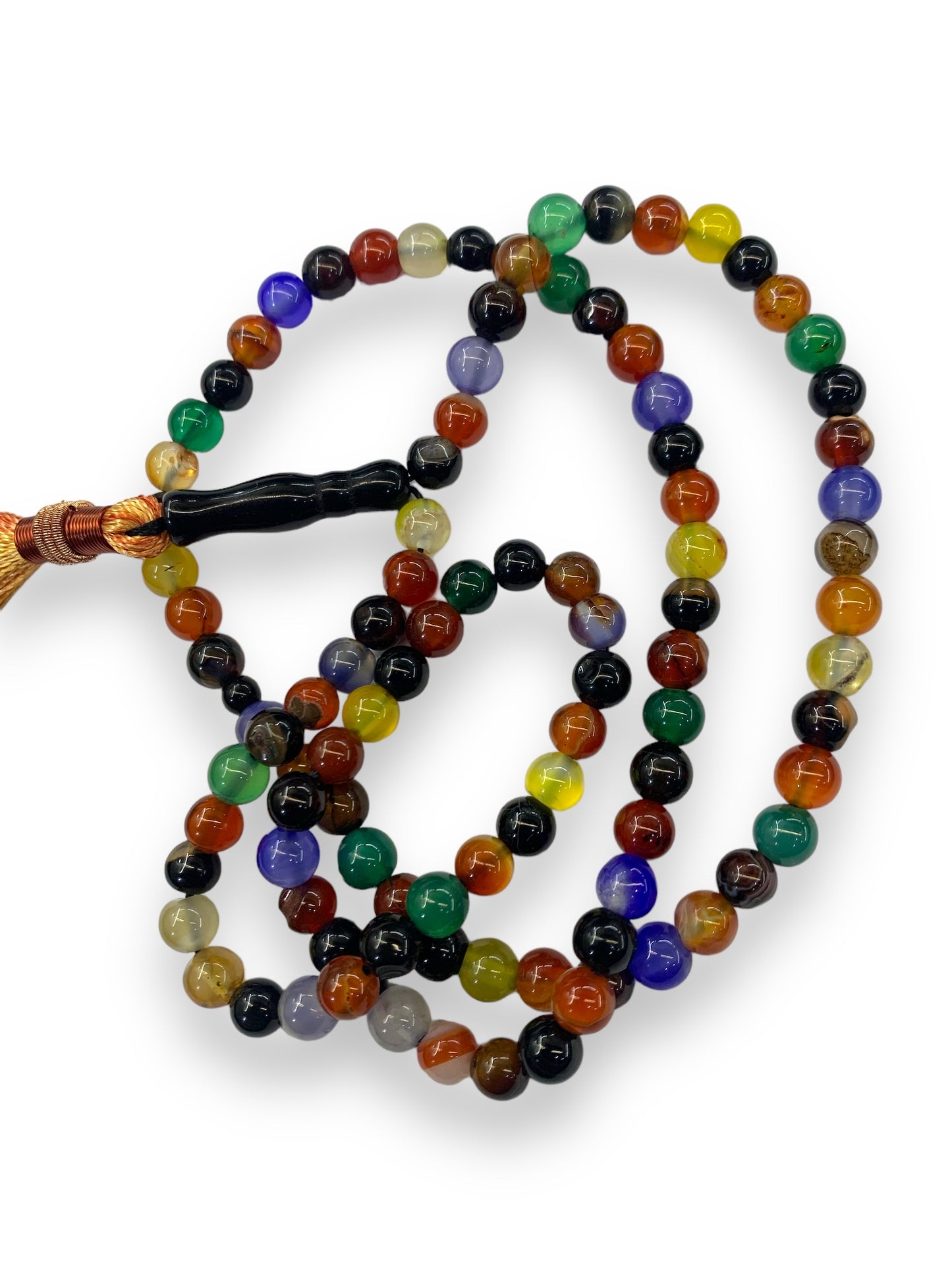 Multicolor  Aqeeq 100 Beads - 6 mm