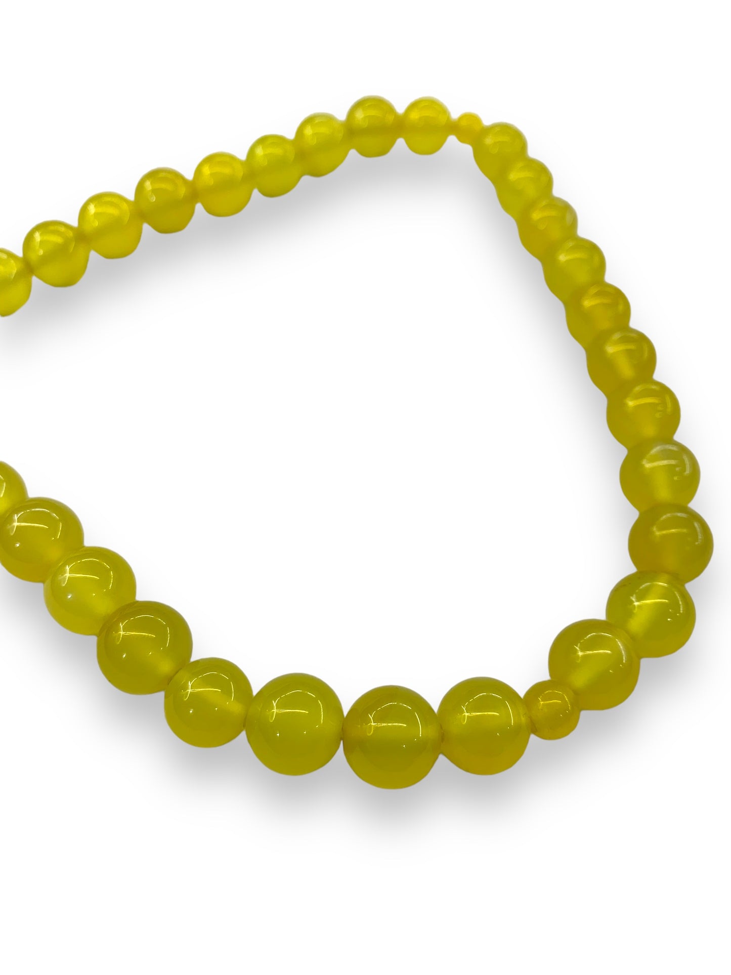 Yellow Aqeeq 33 Beads - 10 mm