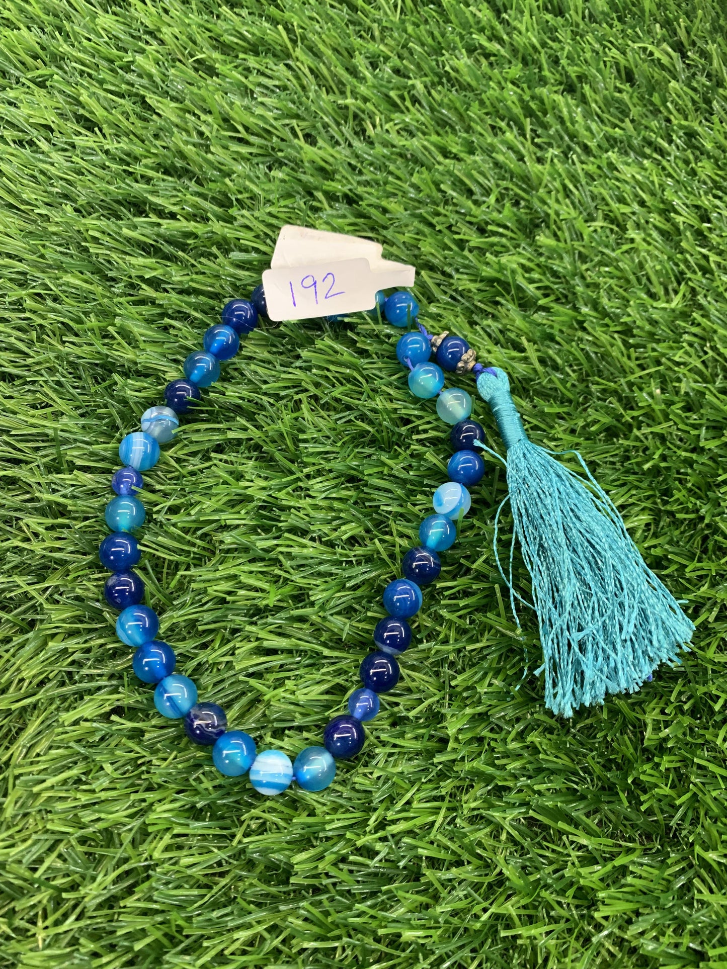 Blue Aqeeq  33 Beads - 8 mm