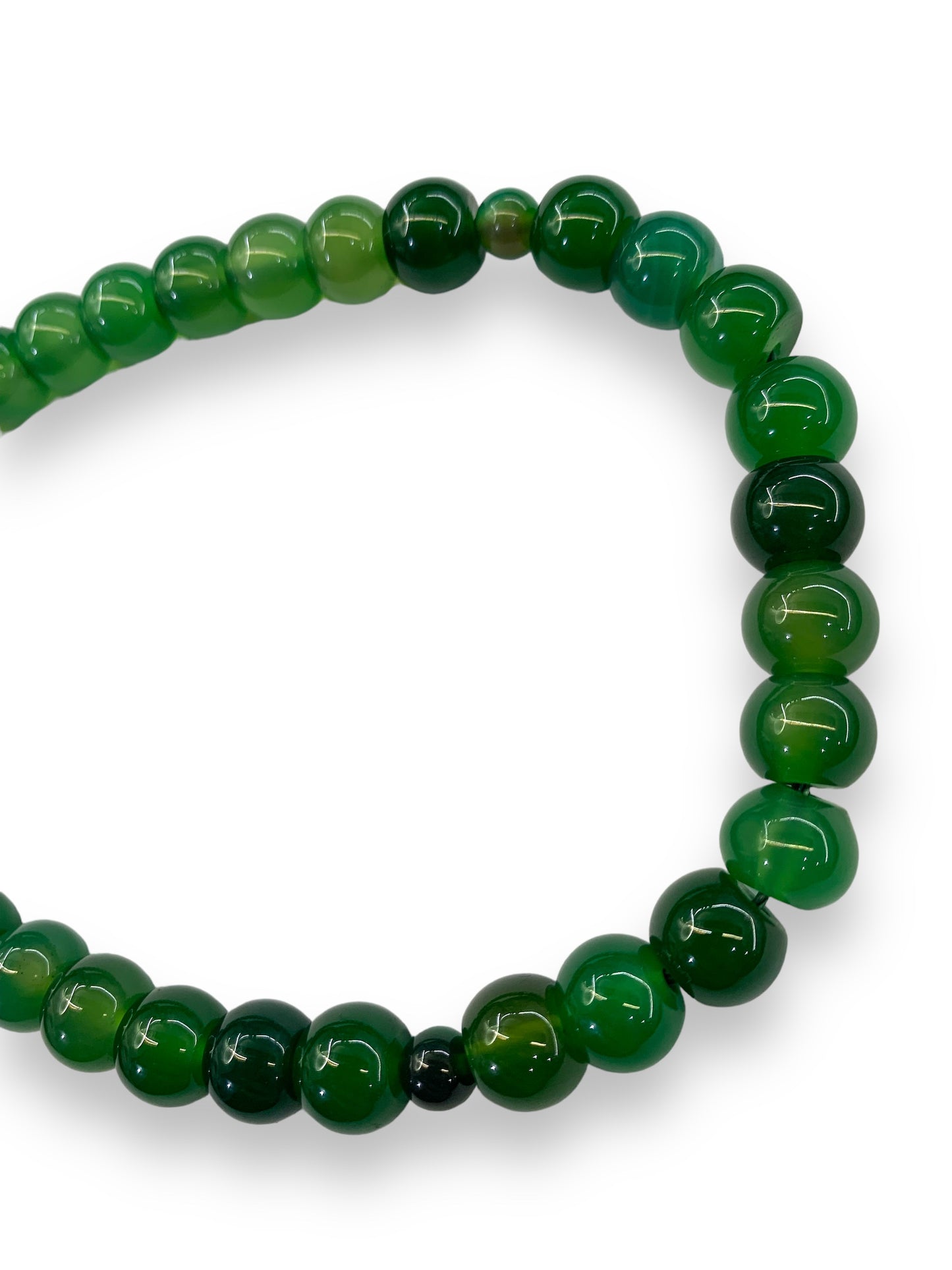 Green Aqeeq  33 Beads - 10 mm