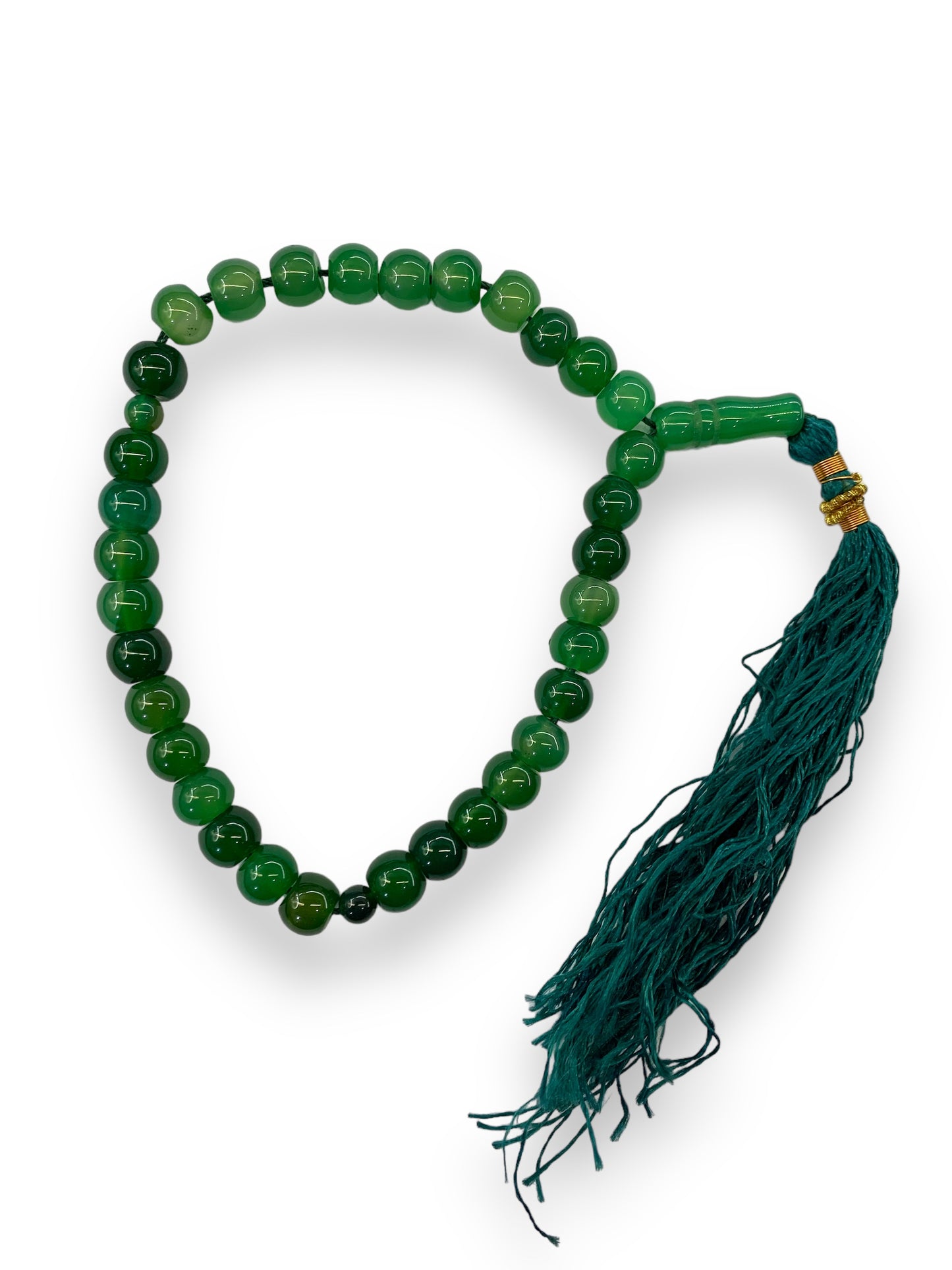 Green Aqeeq  33 Beads - 10 mm