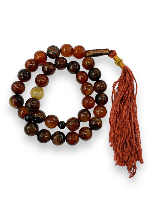 Sulemani  Aqeeq 33 Beads Craved - 14 mm