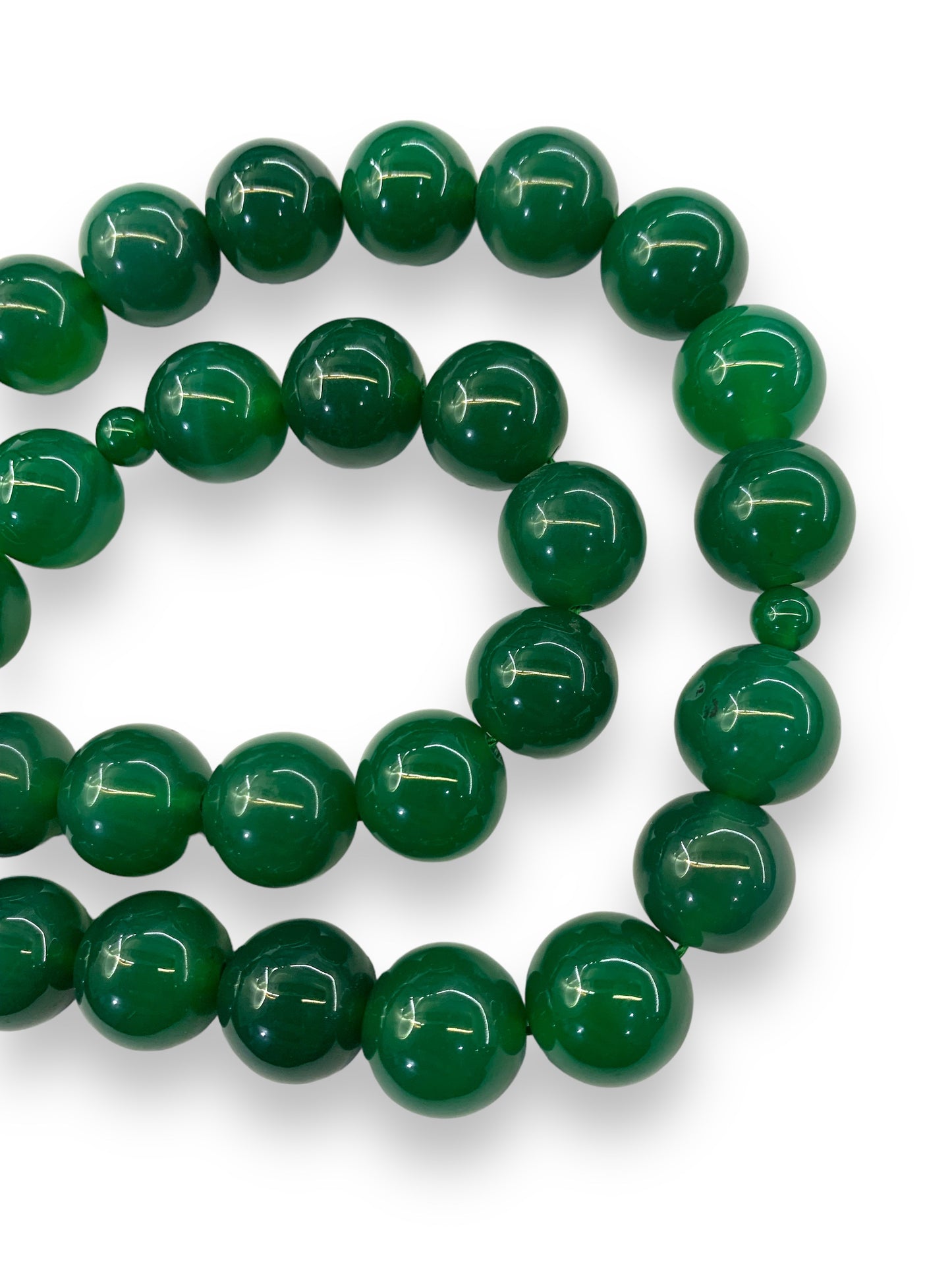 Green Aqeeq  33 Beads - 14 mm