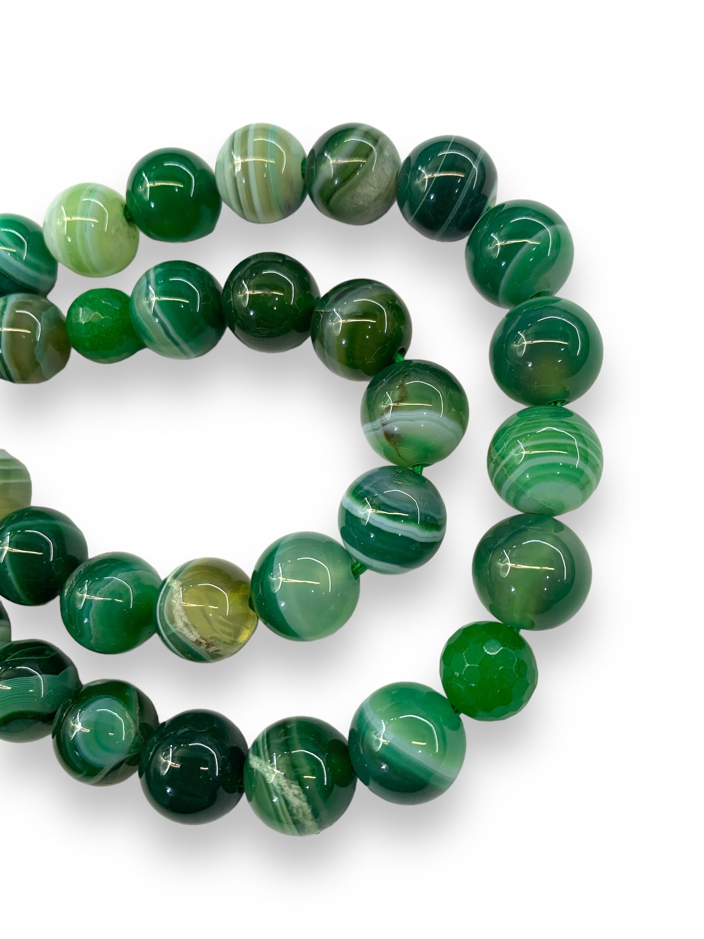 Green Aqeeq  33 Beads - 12.5 mm