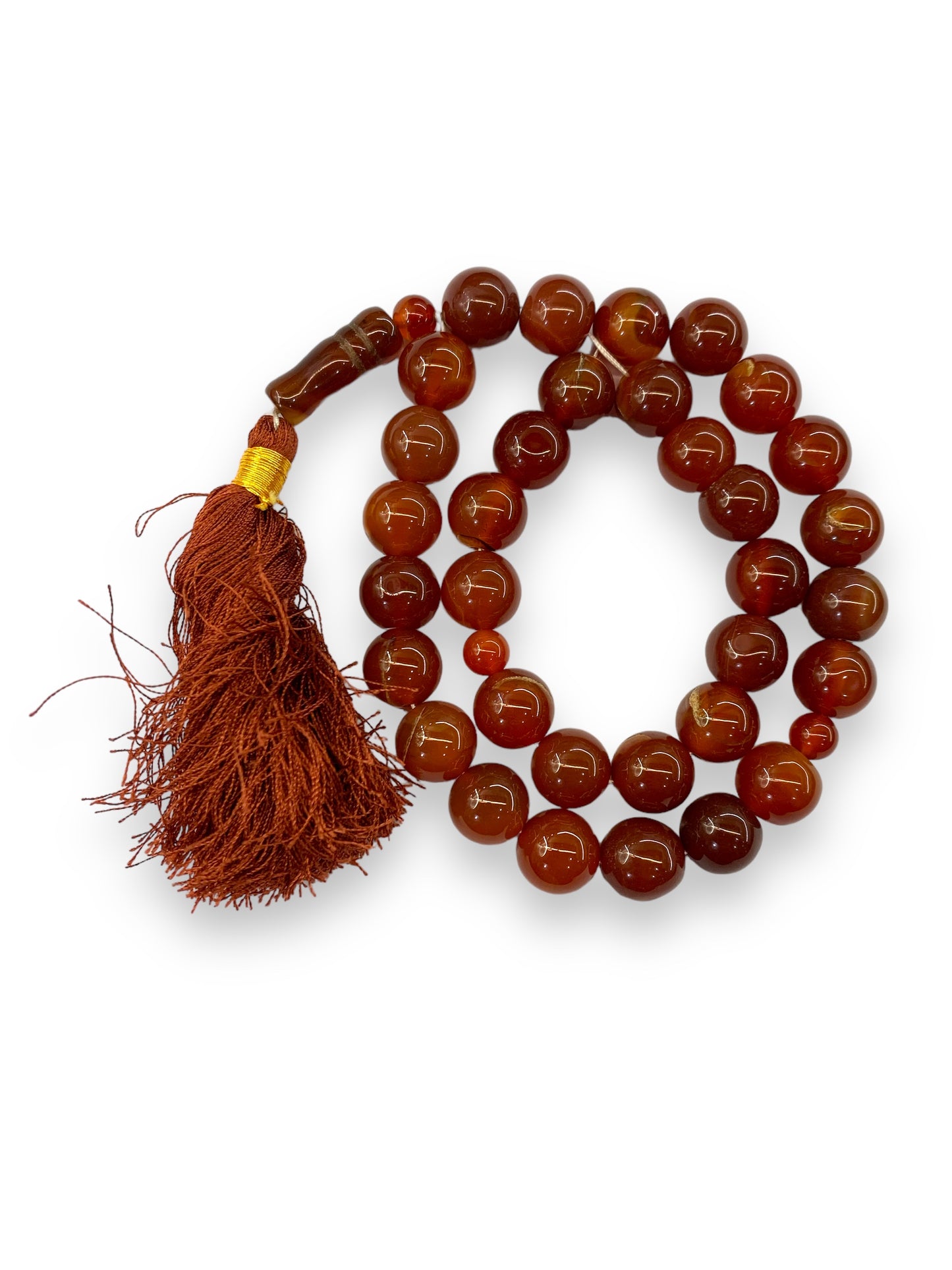 Aqeeq Red 33 Beads - 13.93 mm