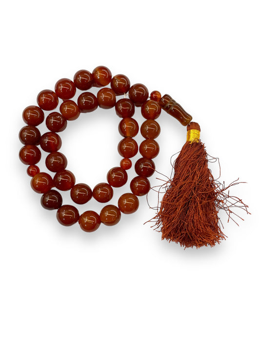 Aqeeq Red 33 Beads - 13.93 mm