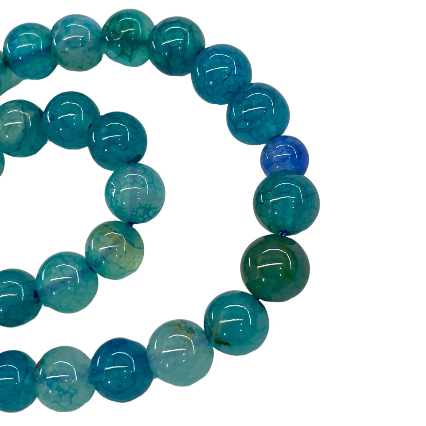 Blue Aqeeq (33 Beads) - 8 mm