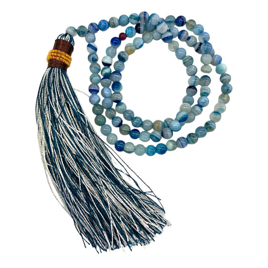 Blue Aqeeq (100 Beads) - 6 mm