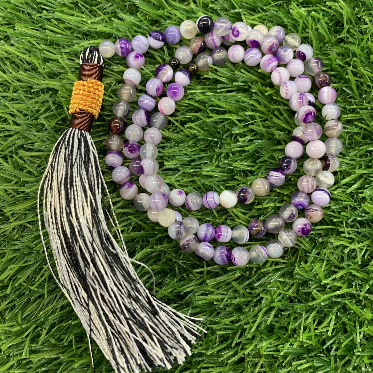 Purple Aqeeq (100 Beads) - 6 mm